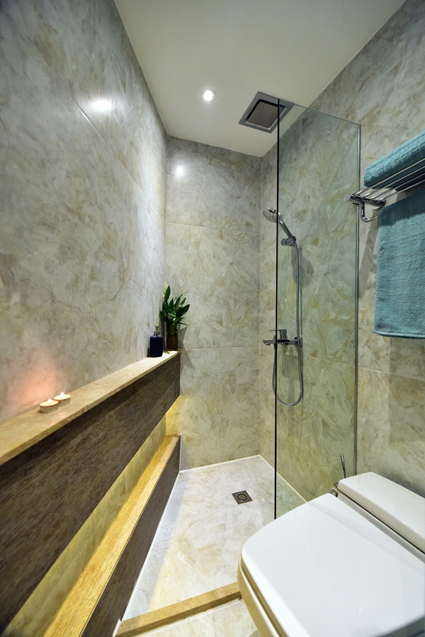 
Khu vực tắm rửa đơn giản, hiện đại.
