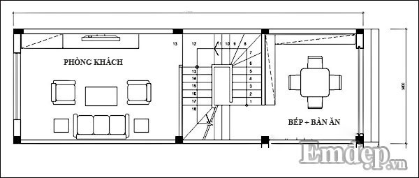 Mặt bằng tầng 1.