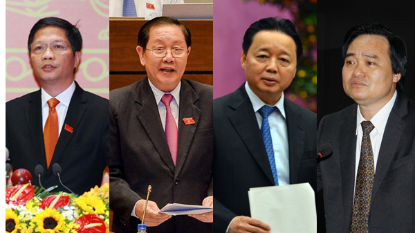
Từ trái qua phải: Bộ trưởng Trần Tuấn Anh, Lê Vĩnh Tân, Trần Hồng Hà, Phùng Xuân Nhạ
