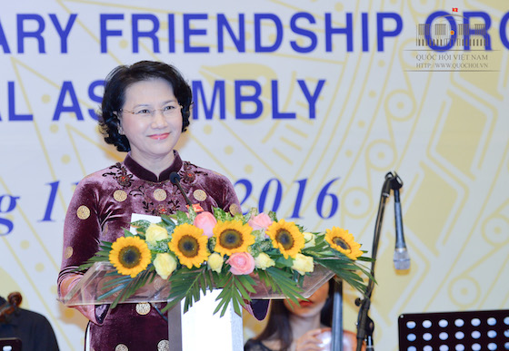 Chủ tịch Quốc hội Nguyễn Thị Kim Ngân phát biểu tại buổi lễ. Ảnh Quochoi.vn