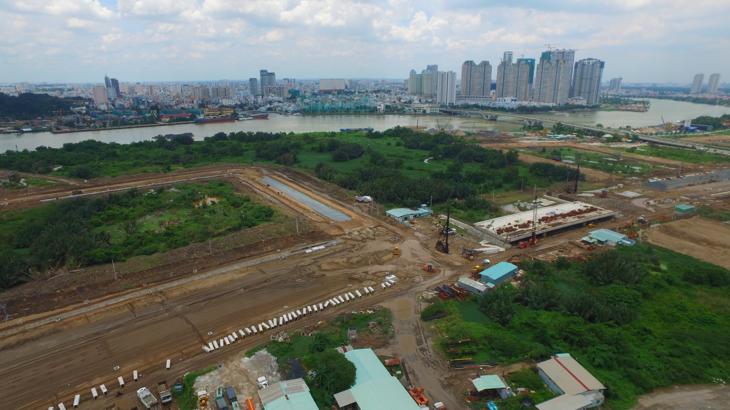 Nút giao C3, Tuyến R1 – R3 và cầu số 6 của Dự án 4 tuyến đường chính tại Thủ Thiêm.