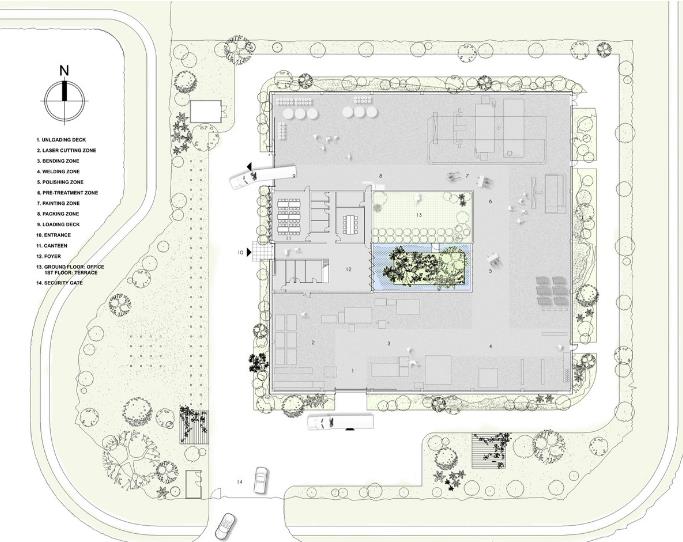 Sơ đồ bố trí toàn bộ không gian của nhà máy thép này.