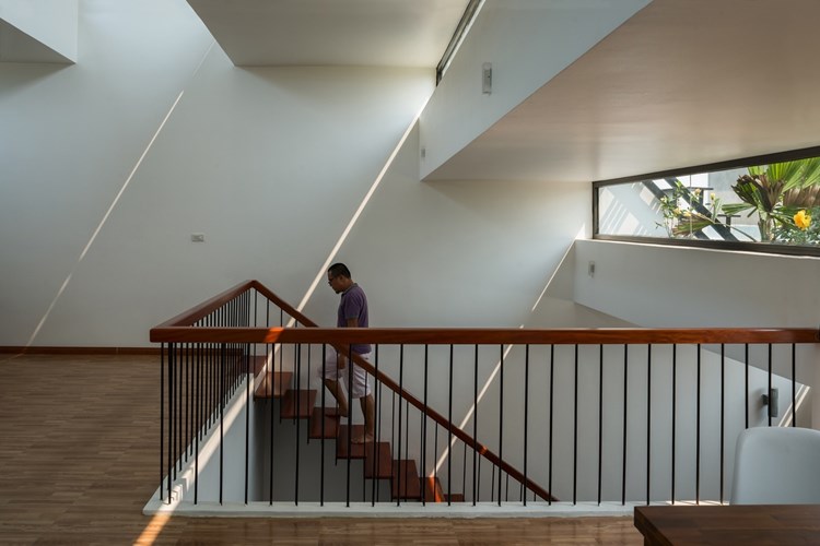 Các lối đi trong nhà đều được chiếu sáng tự nhiên vào ban ngày.