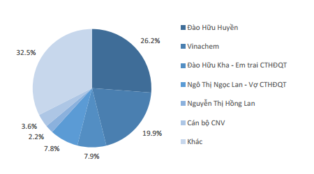  Cơ cấu sở hữu tại DGC. Nguồn: DGC 