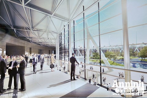 
Trung tâm hội nghị và 8 khu triển lãm sẽ được xây dựng theo dạng hình tròn, tạo ra một không gian mở . 2 khu triển lãm rộng 10.000 mét vuông sẽ được nối với nhau bằng một tòa nhà hình vòng có tên gọi là Concourse.
