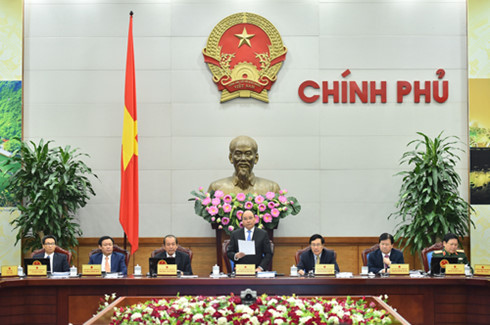 Thủ tướng Nguyễn Xuân Phúc và các Phó Thủ tướng tại phiên họp