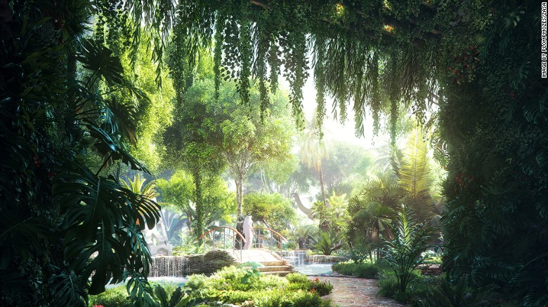 Tuy nhiên, điểm nhấn thực sự của công trình này không nằm ở thiết kế hay độ sang trọng. Rosemont trở thành công trình đầu tiên ở Dubai sở hữu khu rừng nhiệt đới công nghệ cao. Trong bối cảnh Dubai nắng gió và đầy cát, khu rừng là điểm nhấn táo bạo của công trình.