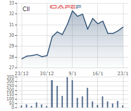 
Biến động giá CII trong 1 tháng qua
