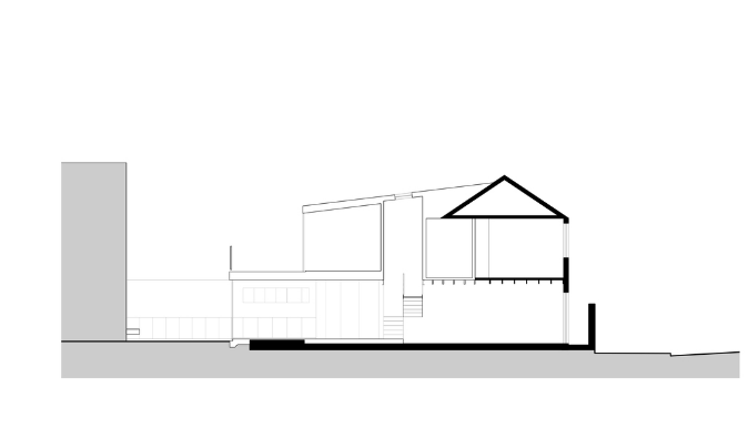 Mặt cắt của ngôi nhà.