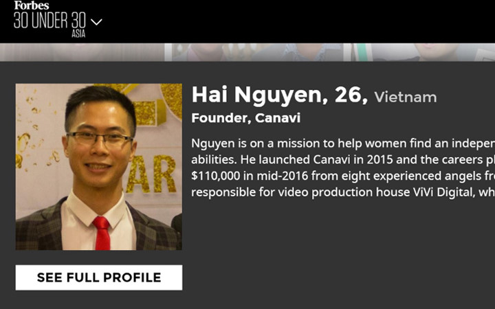 Nguyễn Hoàng Hải, 26 tuổi, nhà sáng lập của Canavi