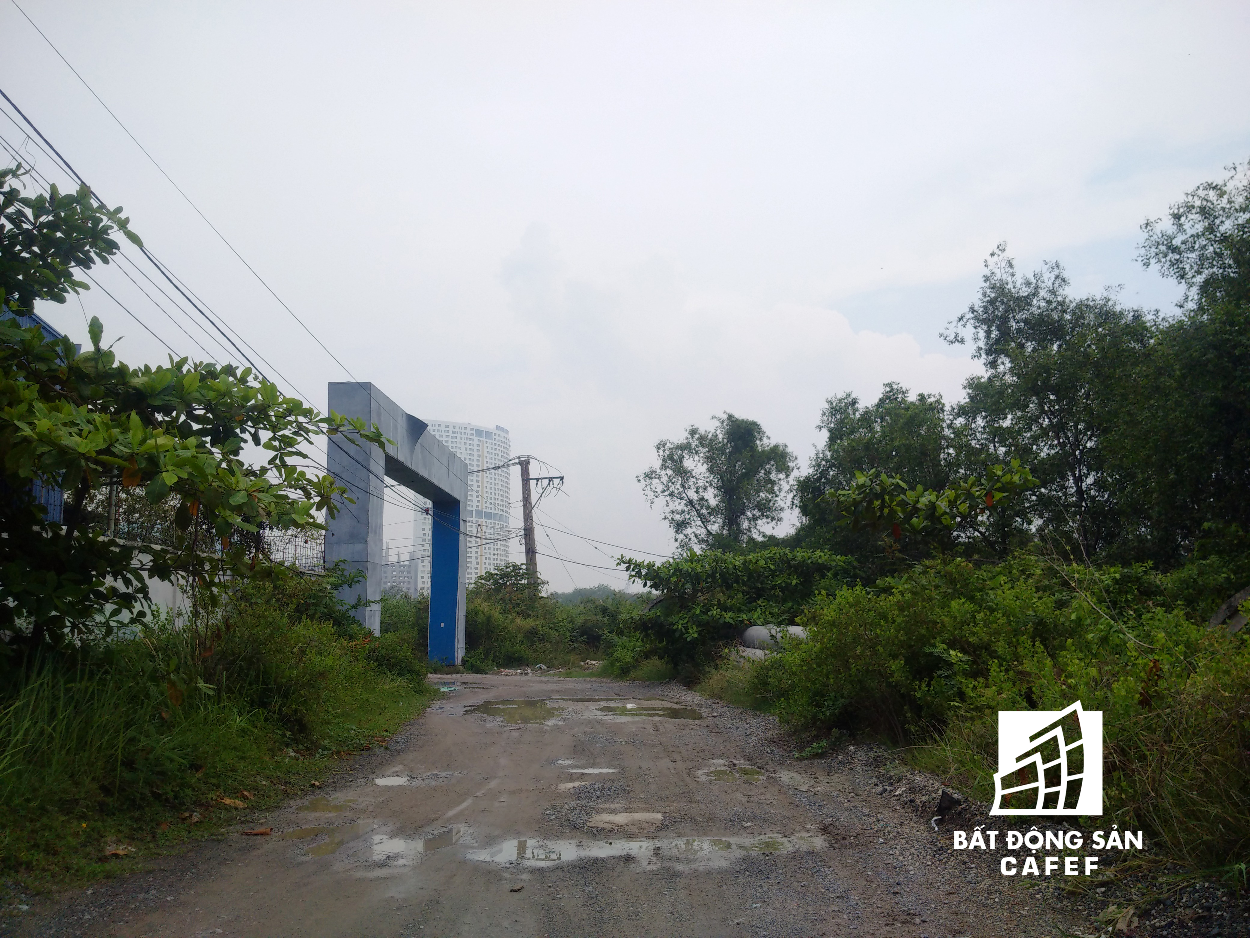 Dự án 6 tỷ đô công bố rầm rộ được gần 1 năm, đường vào bị cày xới, xuống cấp. Bên trong vẫn hoang vắng. Theo quan sát, toàn bộ dự án mới chỉ được quây tôn, và thi công cầm chừng phần bê tông ven bờ sông.