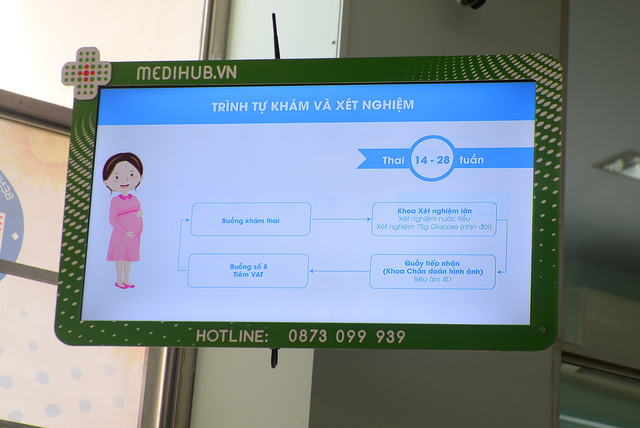 Một màn hình của dự án tại Bệnh viện Hùng Vương, TP HCM.