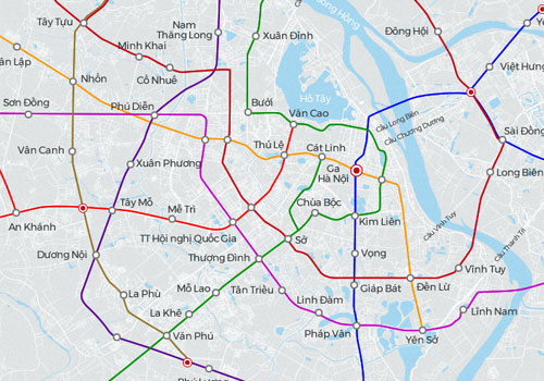 
Mạng lưới đường sắt đô thị của Hà Nội.
