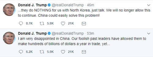 Đăng tải của Tổng thống Mỹ Donald Trump trên Twitter.