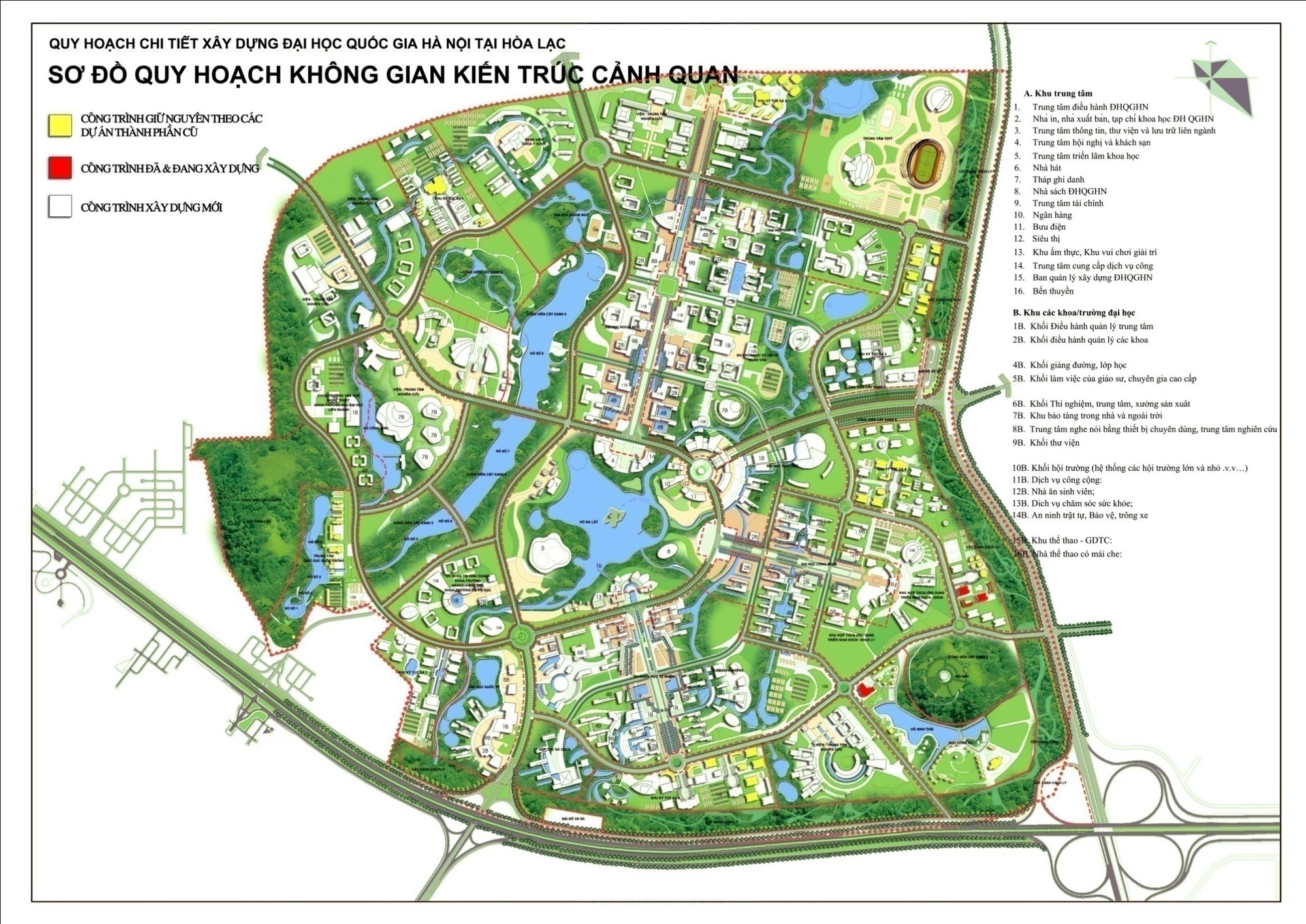 Đồ án quy hoạch xây dựng Đại học quốc gia Hà Nội tại Hòa Lạc