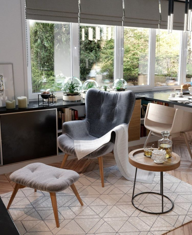 Tận dụng tất cả thế mạnh vốn có của căn hộ: nhiều cửa sổ, cân đối trong kích thước, hình dáng, gia chủ đã bố trí các khoảng không gian chức năng vô cùng hợp lý.