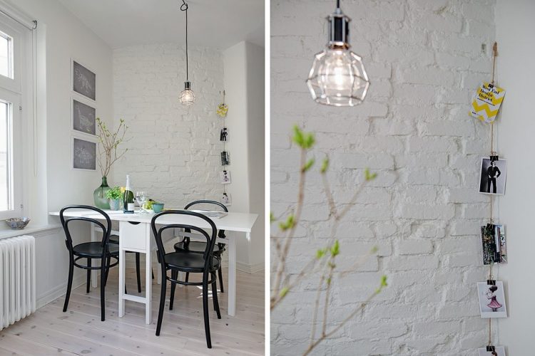 Gian bếp nhỏ cũng được chủ nhà trang trí rất bắt mắt với cây xanh và ảnh gia đình.