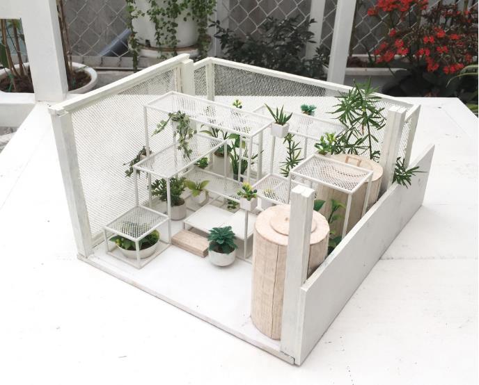 Mô hình khu vườn trên sân thượng.