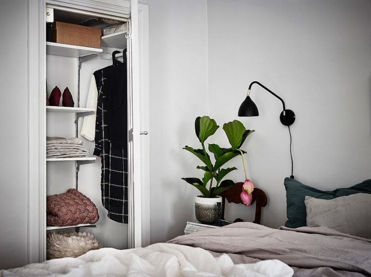 Sắc xanh của chậu cây cảnh cũng được tận dụng để mang hơi thở thiên nhiên vào phòng ngủ, thổi bừng lên sức sống tự nhiên.