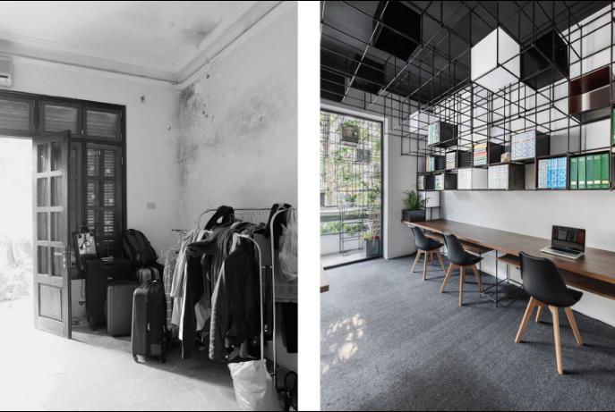 Sự bừa bộn, cũ kỹ giờ đây đã được lột xác hoàn toàn và thay thế bằng một văn phòng làm việc tuyệt đẹp.