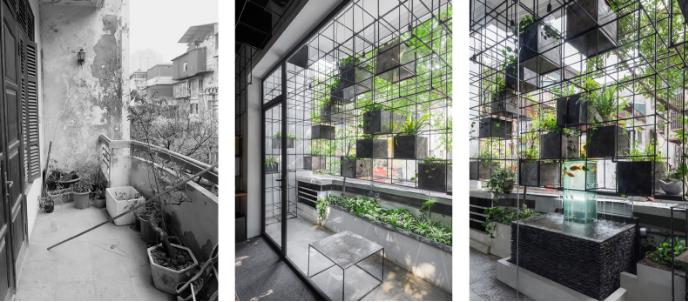 Không gian như được mở rộng gấp đôi so với trước khi cải tạo.