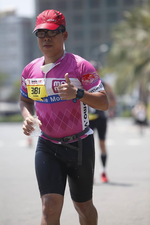 Ông Phạm Thành Đức, CEO MoMo trong buổi thi Ironman 70.3 Việt Nam mùa 2