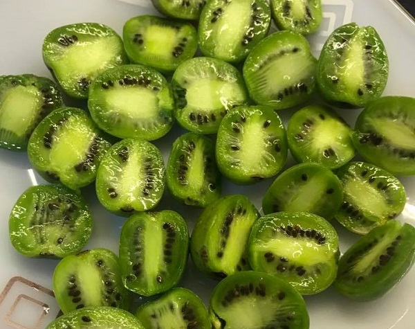 
Kiwi berry có ruột giống hệt kiwi to thường thấy
