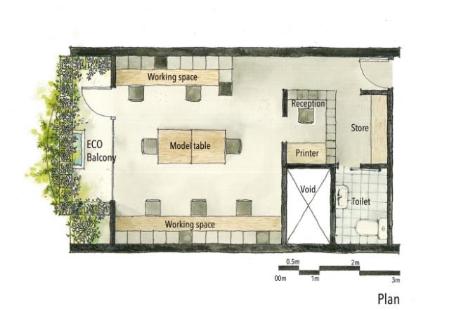 Mô hình bố trí không gian bên trong.