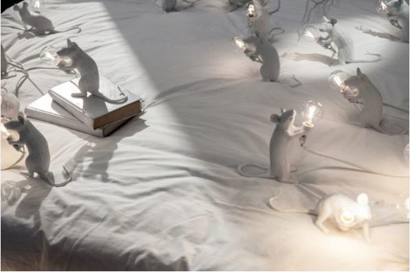 
Còn đây là những chú chuột màu trắng cực dễ thương. Chúng được làm bằng nhựa với nhiều tư thế ngồi, đứng, nằm để bạn đặt ở những vị trí phù hợp trong phòng.

 
