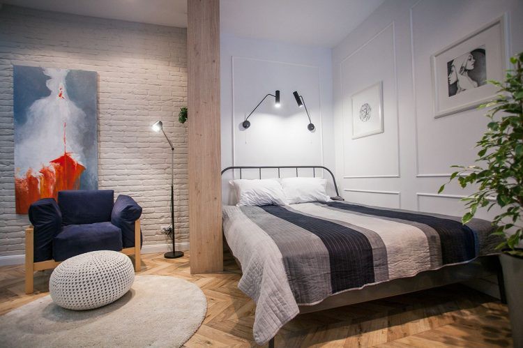 thể tích phòng ngủ được xếp đặt ngay góc tường trong cộng của <a href='http://canhodreamhomeriverside.blogspot.com/'>căn hộ</a> với mẫu mã đơn thuần đúng tính chất thư giãn, nghỉ ngơi.