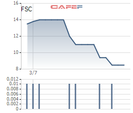 Diễn biến giá cổ phiếu FSC từ ngày lên sàn.