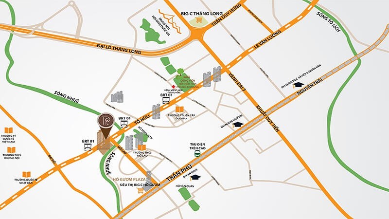 Chung cư roman plaza là chung cư cao cấp nằm trên mặt đường tố hữu (lê văn lương kéo dài).