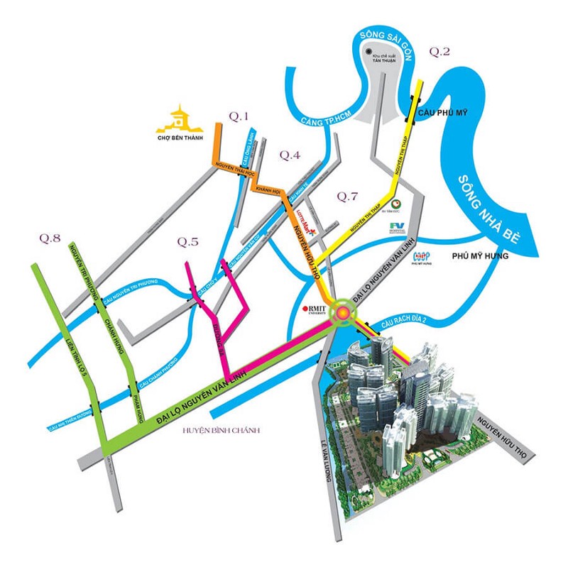 Bị trí dự án tại khu Nam Sài Gòn.