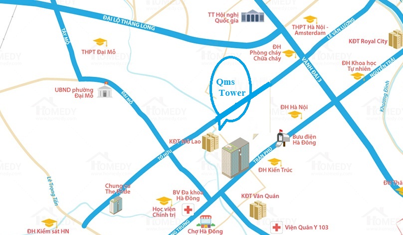 Dự án nằm ngay gần khu đô thị Mỗ Lao.