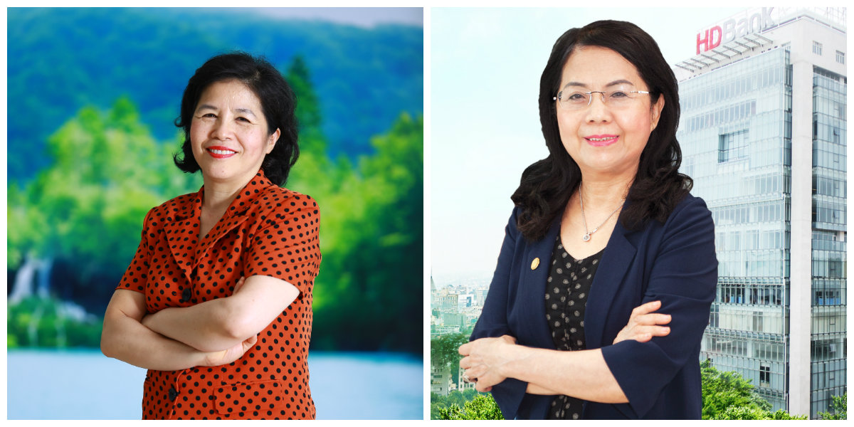 Hai nữ tướng của Vinamilk - bà Mai Kiều Liên (trái) Tổng giám đốc và bà Lê Thị Băng Tâm (phải) chủ tịch HĐQT 