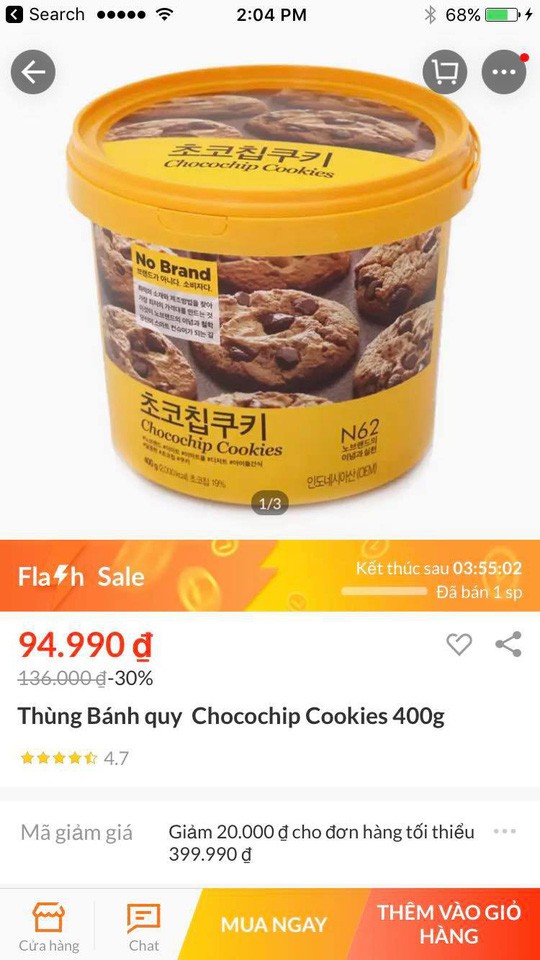 Quảng cáo Flash sale, Lazada bán bánh quy giá trên trời?! - Ảnh 1.