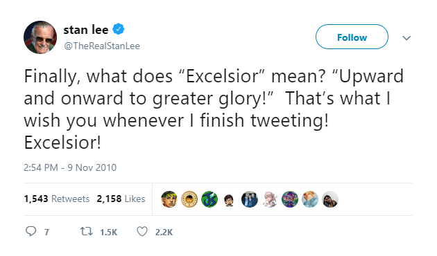 Từ Excelsior mà cả Internet đang dùng để tưởng nhớ cụ Stan Lee có nghĩa là gì? - Ảnh 1.
