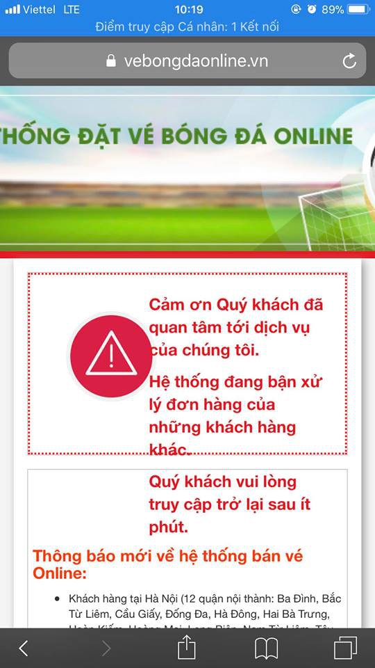 CĐV than trời vì mua vé online trận Việt Nam - Philippines: Không thể truy cập, hệ thống quá tải, vé bán hết trong tích tắc! - Ảnh 2.