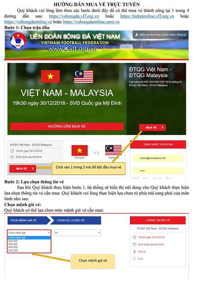  Hướng dẫn chi tiết cách mua vé trận chung kết AFF Cup 2018 Việt Nam vs Malaysia - Ảnh 1.