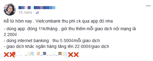 Không chỉ tăng phí dịch vụ SMS Banking lên 11.000 đồng, từ hôm nay Vietcombank còn thu phí chuyển tiền cùng hệ thống qua Mobile Banking - Ảnh 3.