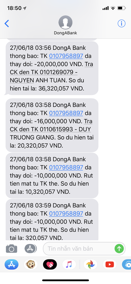 Chủ thẻ DongA Bank mất 116 triệu đồng muốn sớm được hoàn tiền - Ảnh 1.