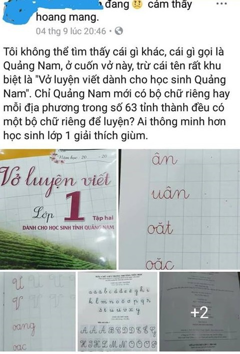  Xôn xao về Vở luyện viết dành cho học sinh tỉnh Quảng Nam - Ảnh 1.