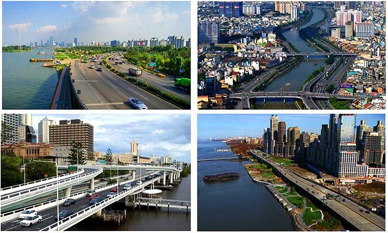 Nếu thực hiện dự án Đại lộ ven sông Sài Gòn, TP.HCM sẽ buộc phải đổi đa số đất cho nhà đầu tư. (Hình mô phỏng lấy từ tài liệu dự án này).