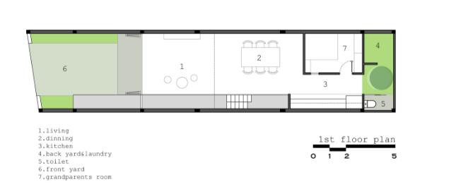 Sơ đồ sắp xếp không gian tầng một.