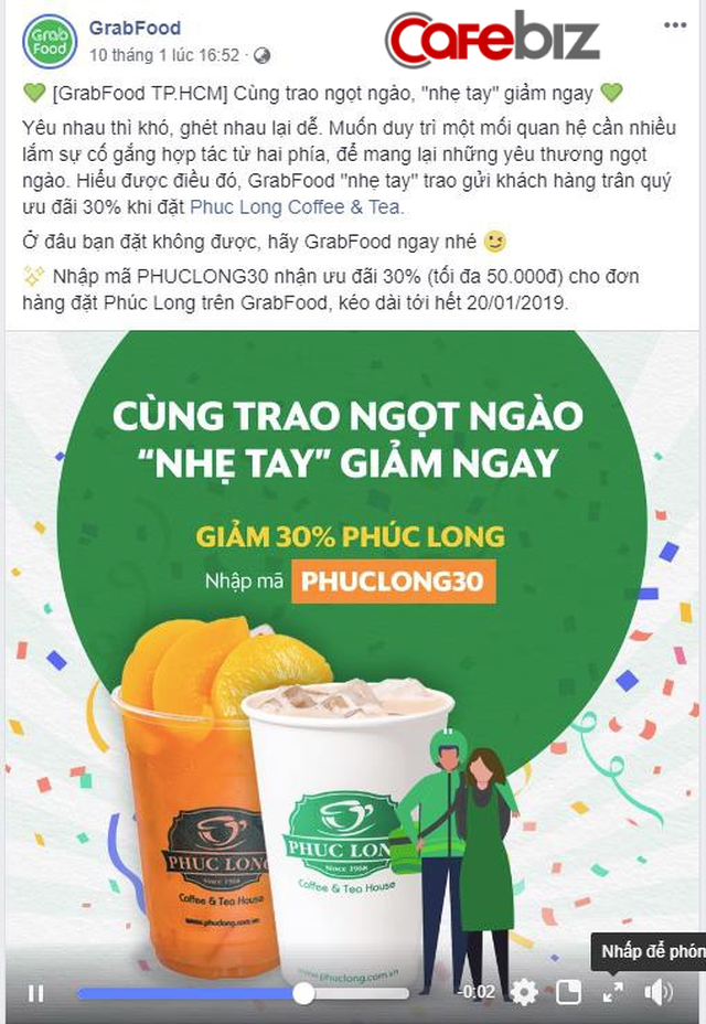 Tranh thủ mâu thuẫn giữa Now và Phúc Long, GrabFood tung chiêu marketing “đá xoáy” vô cùng hiệu quả! - Ảnh 1.