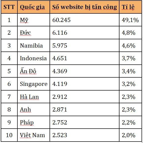 Việt Nam đứng thứ 10 thế giới có nhiều website bị tấn công - Ảnh 1.