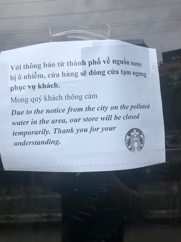 Nóng: Ô nhiễm nguồn nước, một cửa hàng Starbucks ở Hà Nội phải tạm đóng cửa, chưa hẹn ngày quay trở lại - Ảnh 2.