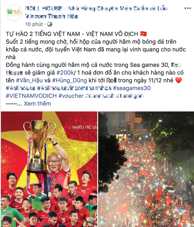 Hàng quán đua nhau giảm giá ăn mừng đội tuyển bóng đá Việt Nam giành huy chương vàng SEA Games - Ảnh 6.