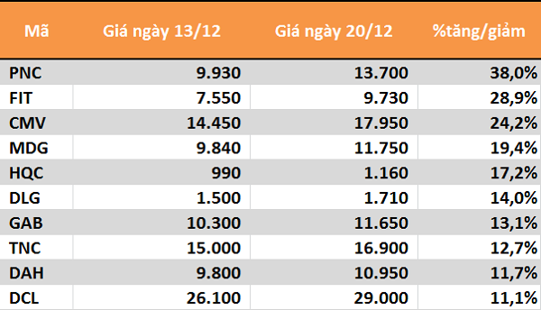 10 cổ phiếu tăng/giảm mạnh nhất tuần: Tâm điểm nhóm penny - Ảnh 1.