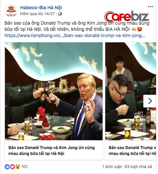 Các ông lớn F&B tung chiêu Marketing nhân hội nghị Trump - Kim: Bia Sài Gòn tinh tế, Coca-Cola nhân văn, còn Bia Hà Nội vẫn bổn cũ soạn lại - Ảnh 2.